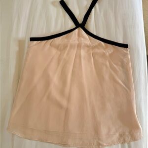 Cami NYC Sleeveless silk Top with Black Straps